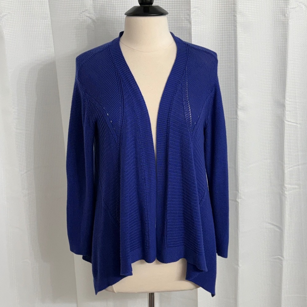 Worthington Women's Long Sleeve Open Front‎ Pointelle Detail Cardigan